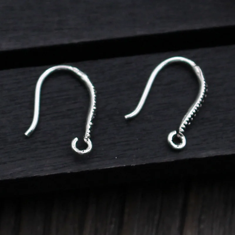 

1 pair 100% 925 Sterling Silver Earring Hooks Handmade Vintage Earring Wire Clasps DIY Zakka Jewelry Making Earbobs Findings