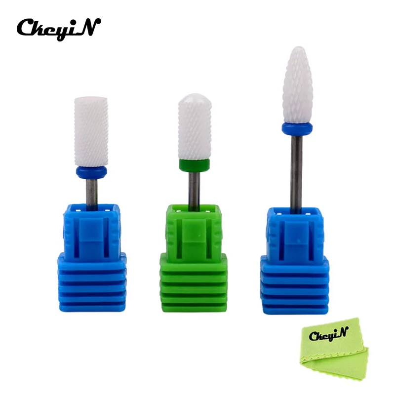 

3Pcs/set 2.35mm White Ceramic Nail Drill Bit Large Barrel Smooth Bit Electric Drilling Manicure Machine Accessories Nail Tools