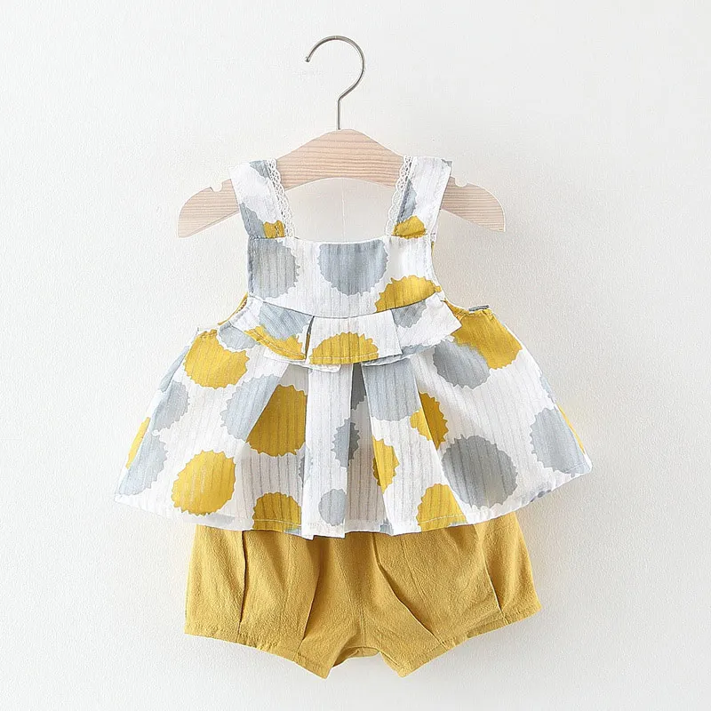 Menoea/Повседневные комплекты одежды для малышей платье для новорожденных девочек, одежда милое платье без рукавов для девочек+ PP штаны для младенца, комплекты одежды для детей