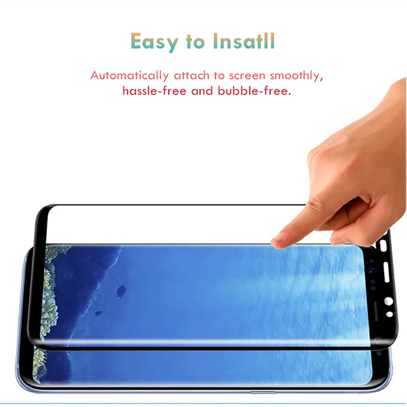 OMEVE полная клейкая Защита экрана для Samsung S8 Plus 3D изогнутая пленка из закаленного