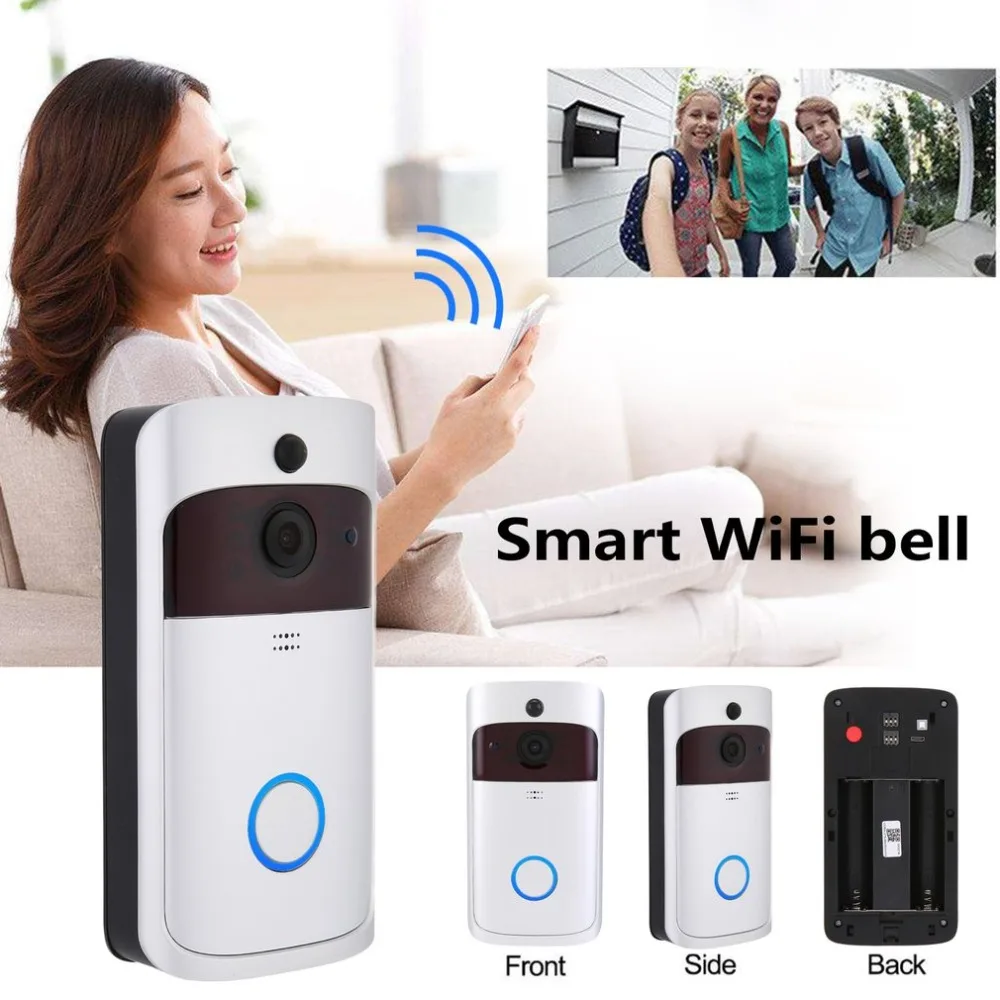 

Wireless Low Power Consumption Visual Doorbell Wifi Enabled Weather Resistant Ring Smart IP Video Intercom Door Bell Smart Alarm