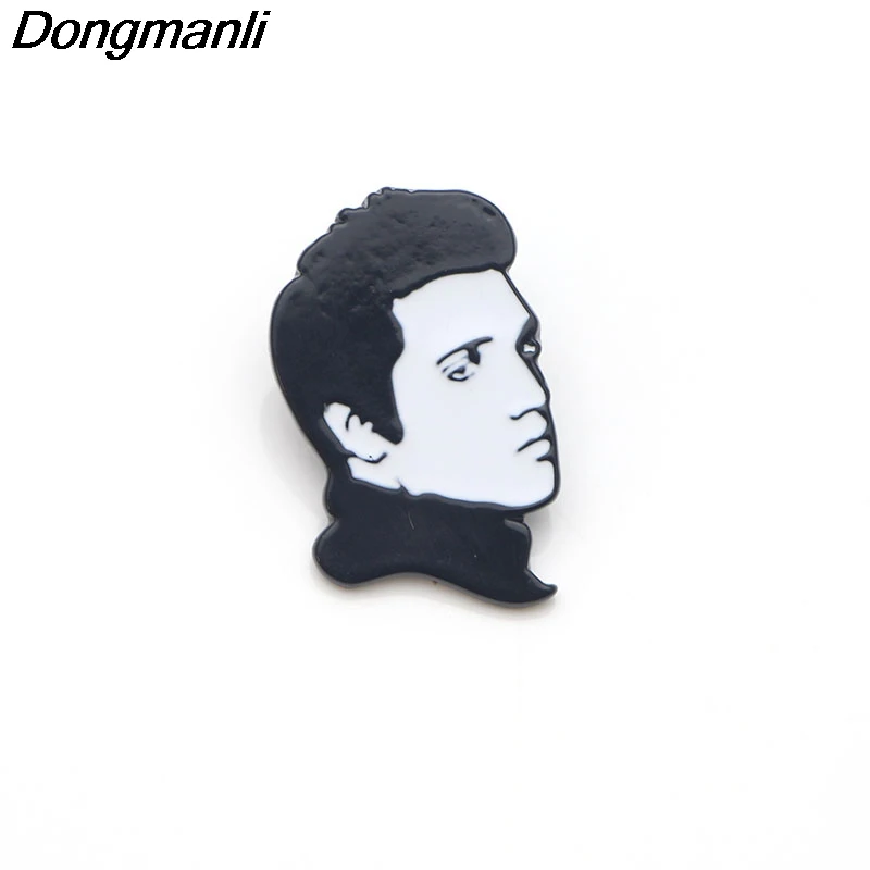 

P3406 Dongmanli Elvis Presley The King Metal Enamel Pins and Brooches for Women Men Lapel Pin Backpack Bags Badge Kids Gifts