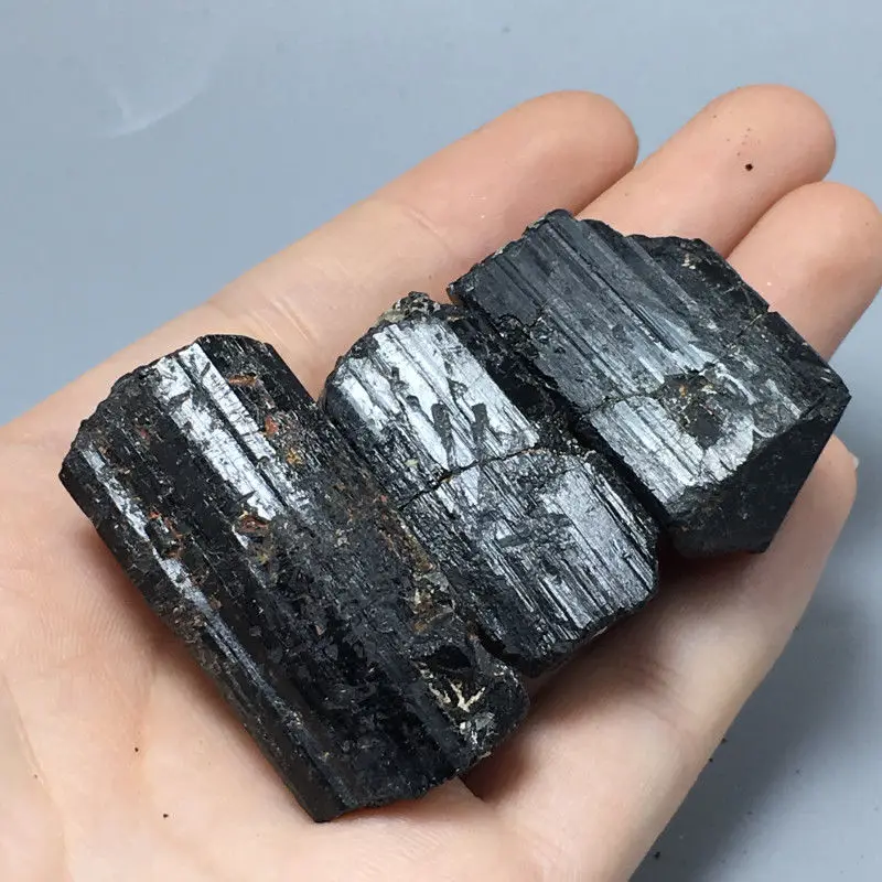 3 шт сырой черный из минерала Турмалин образец чакра кристаллы и камни метафизическая очистка воздуха для исцеления камня