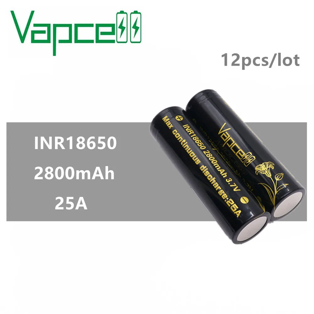 12 шт. VAPCELL INR 18650 Батарея 2800 мАч 25A переупаковка VTC5D литиевая аккумуляторная батарея