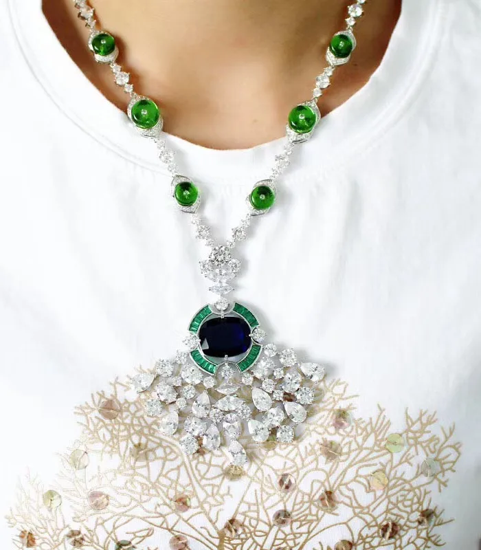 Дизайнерские Модные ювелирные изделия из меди 3а кубического циркония вечерние ожерелья