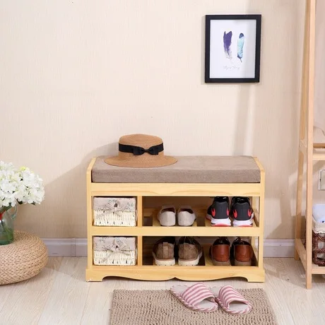 

Stools & Ottomans Living Room Furniture Home Furniture fabric+wood stool tabouret bois minimalist sgabello shoes rack 70*32*45cm