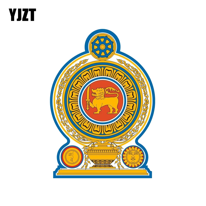 

YJZT 8.5CM*11.9CM Accessories Sri lanka Flag Shield Coat Of Arms Decal Car Sticker 6-2120