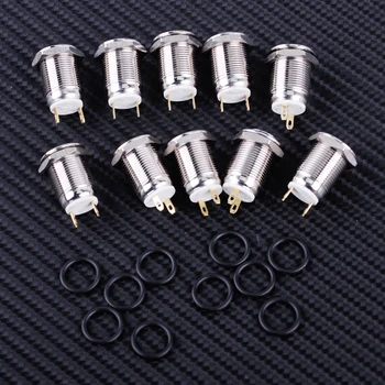 

LETAOSK New 10Pcs 12mm Mini Waterproof 2pin Flat Head Steel Momentary Metal Push Button Switches