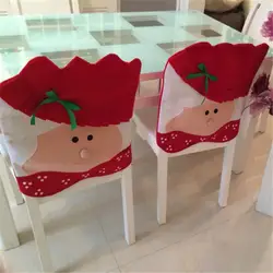 1 шт. Рождество Кепки комплекты Санта Red Hat стульев рождественские украшения для дома ужин стул 5ZHH094