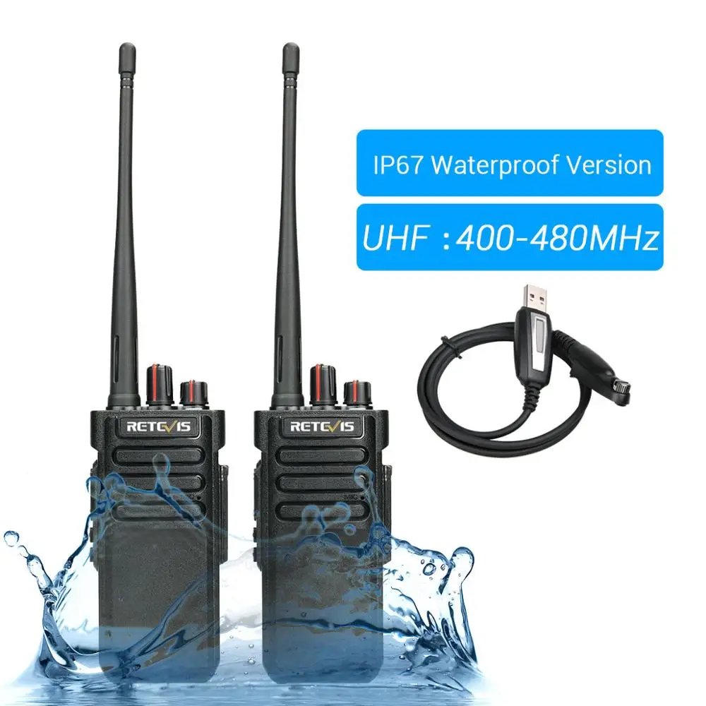 Пара мощная рация Водонепроницаемая IP67 RETEVIS RT29 UHF(или VHF) дальняя двухсторонняя рация Удобная рация трансивер - Цвет: Waterproof UHF