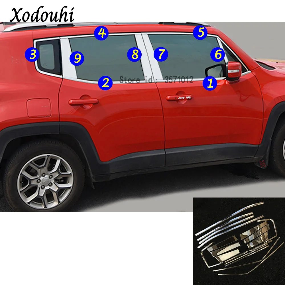 Для Jeep Renegade 2016 2017 2018 2019 2020 корпус автомобиля стекло из нержавеющей стали окно
