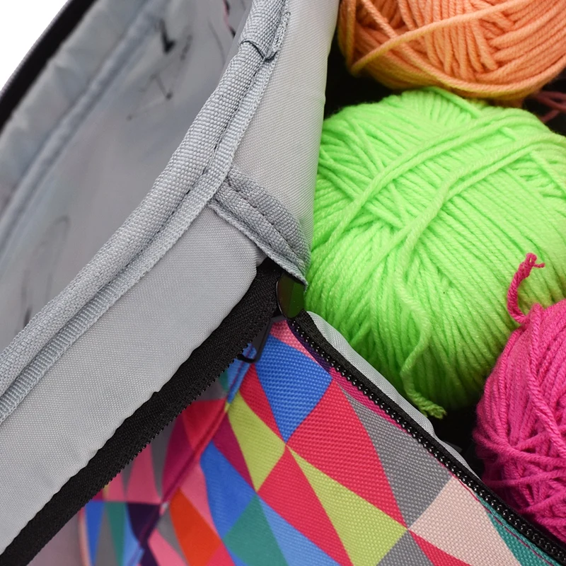Радужная цветная пряжа для хранения, вязаная пряжа, сумка-тоут, Большая вместительная сумка-Органайзер, сумка для плетения инструментов, аксессуары для вязания крючком, сумка для хранения