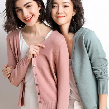 

KMETRAM Korean Cardigan Women Tops Spring Kintted Sweater Women Clothes 2019 Cardigans Coat Female Jacket Pull Femme MY3124