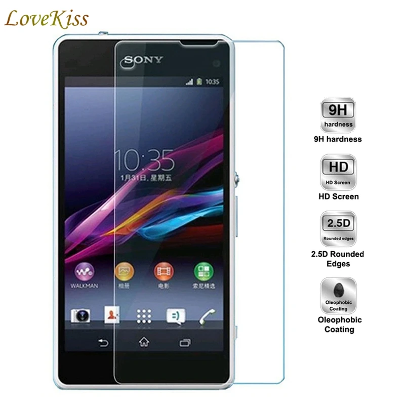 

Z1 Compact 9H Tempered Glass For Sony Xperia Z1 Mini D5503 Screen Protector Protective Guard Cover Case Film pelicula de vidro