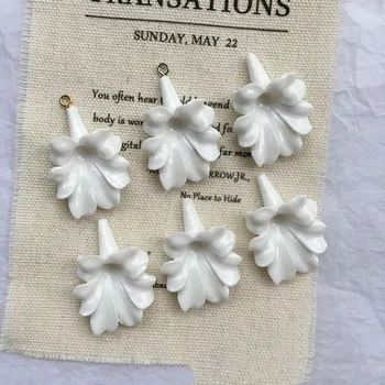 

Summer style 40pcs/lot cartoon 3D white flowers shape resin morning glory floral diy jewelry earring/garment accessory