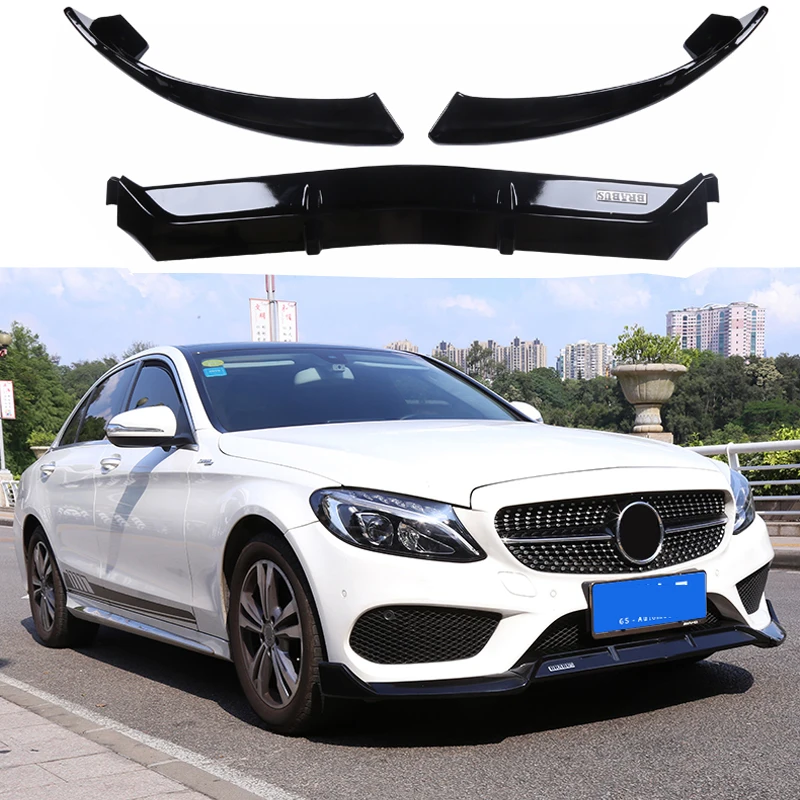 

Piano black front shovel front bumper Fit For Mercedes-Benz W205 2015 2016 2017 Body Kits Car Accessories