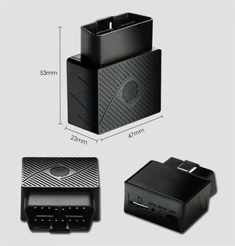 

Multi-function Plug Play GPS Tracker Wireless Alarm Mini OBD Car GSM Vehicle Tracking Device 16 PIN Interface Built-in Antenna