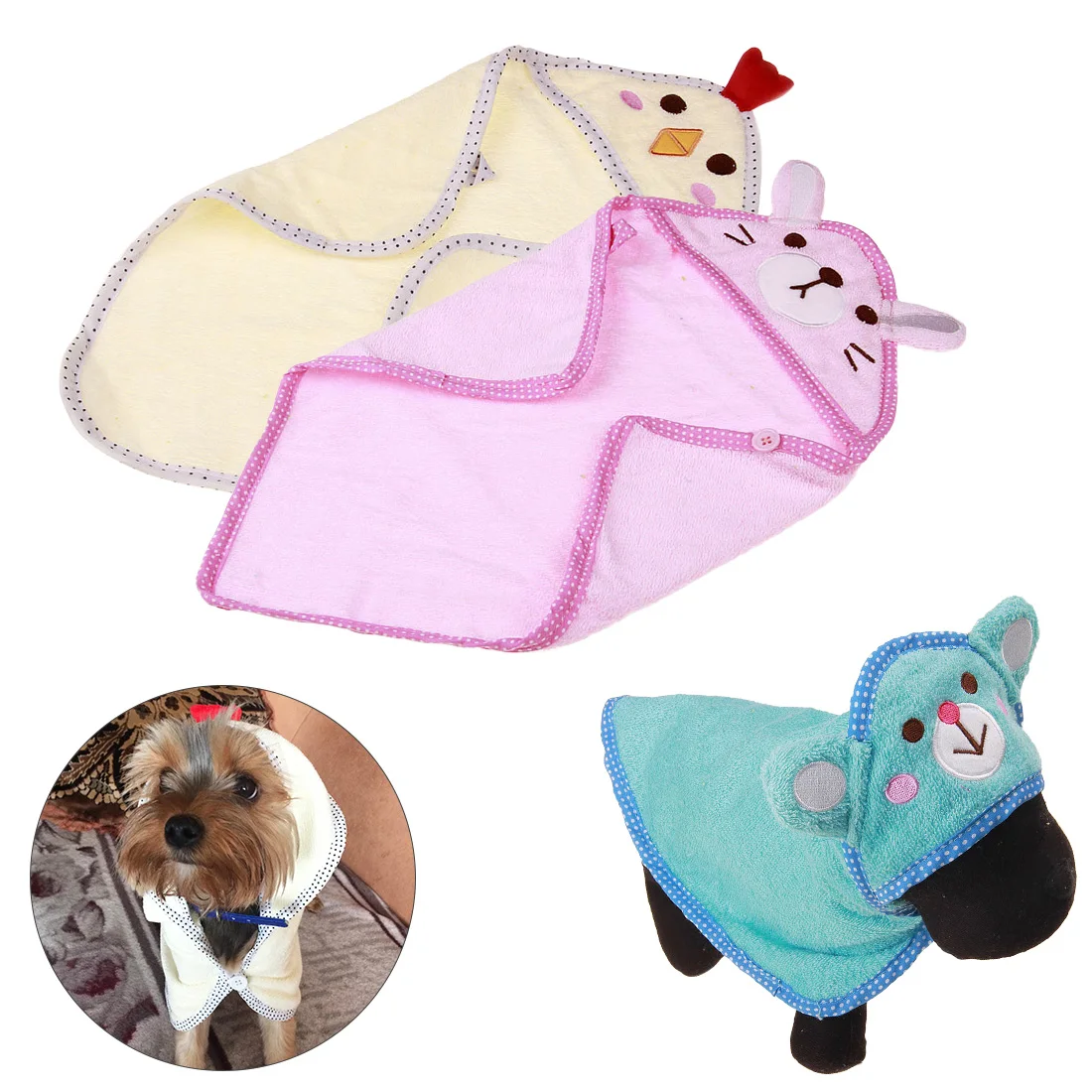 Super Absorbent Bathrobes Cleaning Cute Pet Dog Towel Soft Drying Bath