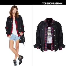 Новые высококачественные Couture свободные дамы с бахромой куртка джинсовая куртка зимние черные Размеры Для женщин