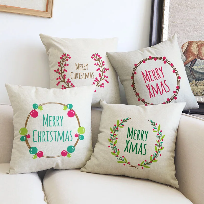 Us 2 38 15 Off Merry Christmas Pillow Cushion Cover Plant Wreath Decorative Pillows Covers Will Not Fade Sofa Pillowcase Almofada Cojines In Us 2 38 15 Off Merry Christmas Pillow Cushion Cover Plant Wreath Decorative Pillows Covers Will Not Fade Sofa Pillowcase Almofada Cojines In