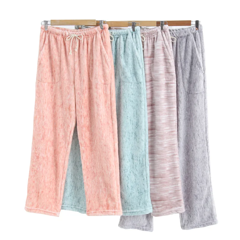 

Flannel New Autumn&winter Pajama Bottoms Pijama Pants Pyjama Pants Pajamas Trousers Thickened Warm Lovers Sleep Wear Night Pant