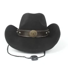 Женская Мужская шерстяная открытая западная ковбойская шляпа Женская Ковбойская шляпа джентльмен Outblack Sombrero Hombre джаз шляпа Конный колпачок