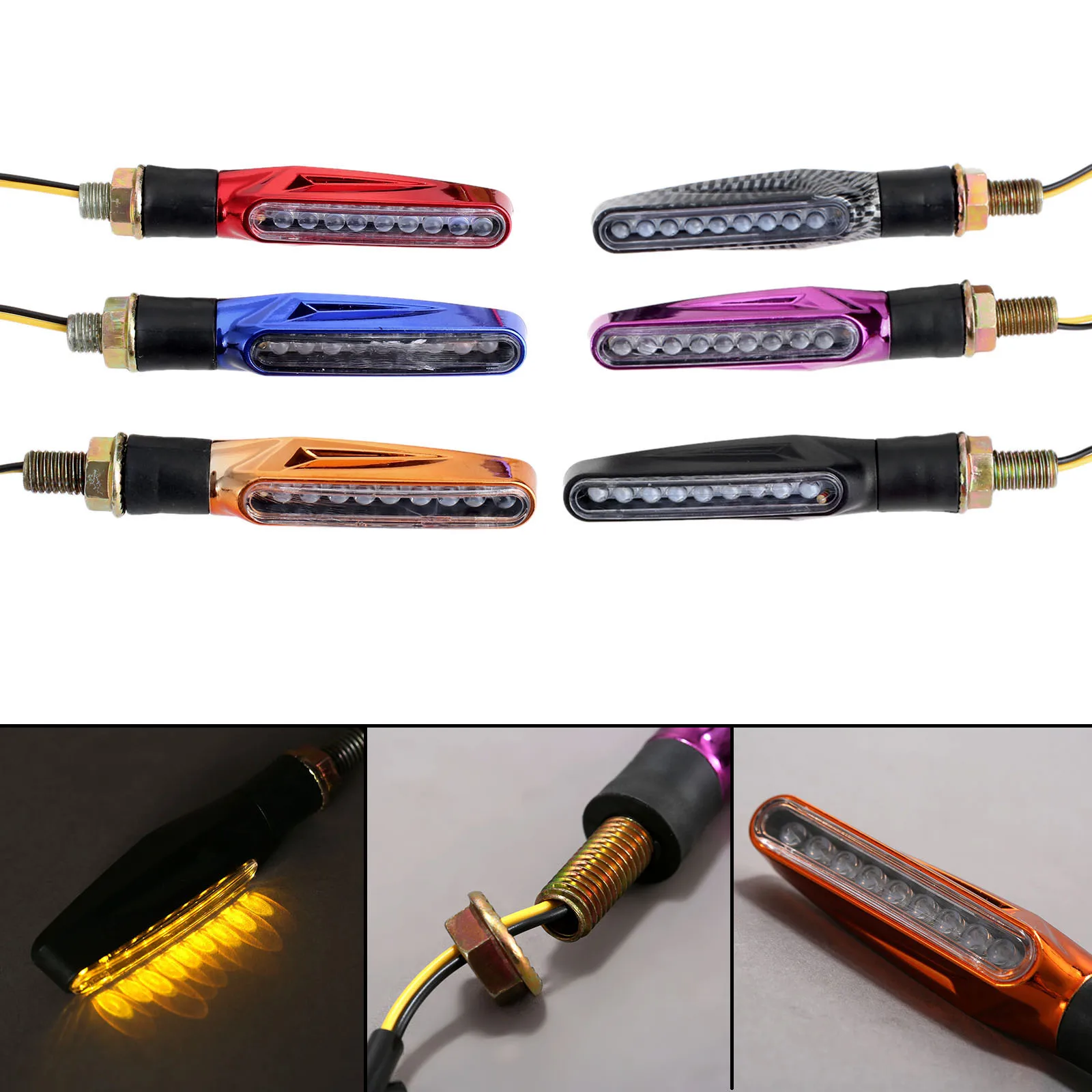 

4Pcs Motorcycle Universal 12V LED Turn Signal Indicators Amber Blinker Light Motorbike Lamp Super Bright Light Moto Accessories