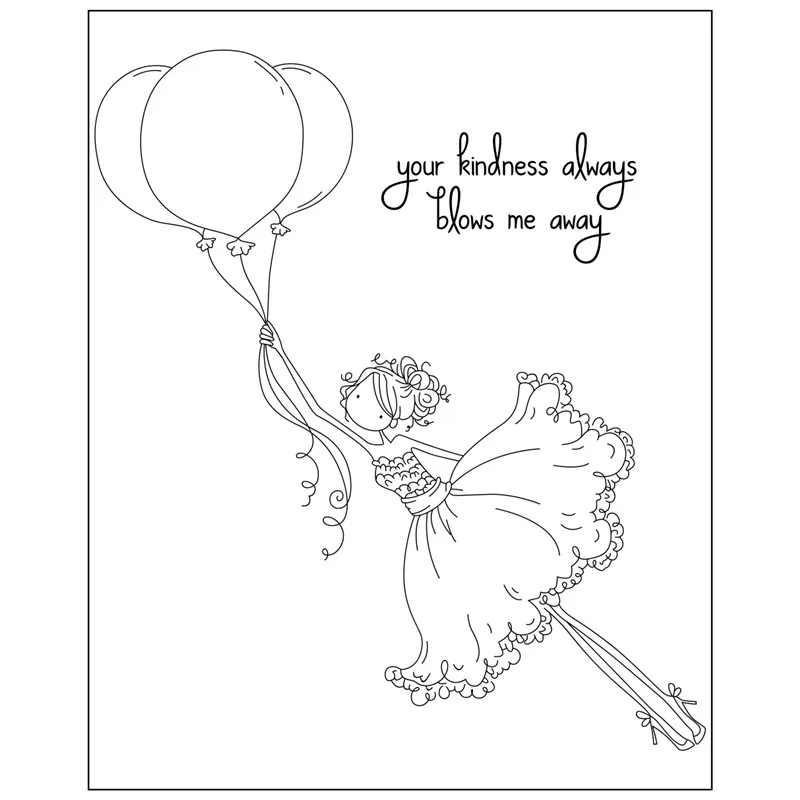 

Transparent Clear Silicone Stamps for DIY Scrapbooking Card Making diy photo Roller album Decorative Girl balloon