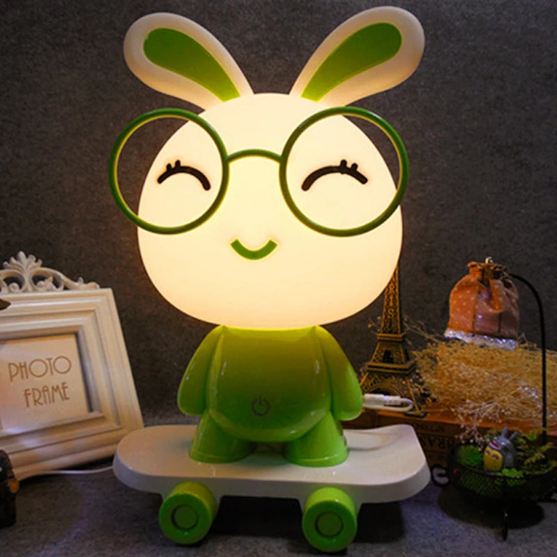 2 го поколения 3D креативный мультфильм скейтборд настольные лампы Дети подарок
