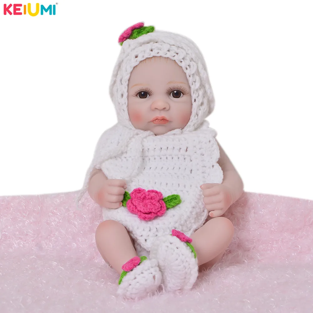 

New Mini 11" 27 CM Full Silicone Vinyl Reborn Baby Doll Realista Fashion Boys Babies Toys For 2018 Kid Birthday Playmates Gifts