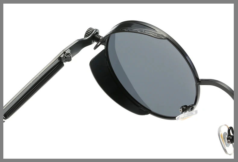 Круглые металлические солнцезащитные очки в стиле стимпанк, поляризационные, для мужчин и женщин, модные очки, фирменный дизайн, винтажные зеркальные очки с покрытием