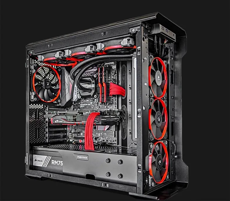 Алюминиевый Чехол для компьютера PHANTEKS 515E ATX(поддержка 2x280 с водяным охлаждением/Откидная алюминиевая боковая панель/с 3 бесшумными вентиляторами