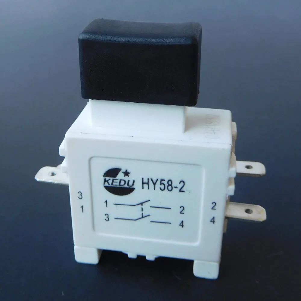 

2Pc KEDU HY58-2 16/19A 250/127V 4Pins Electric Power Tool Pushbutton Trigger Switch with Brake