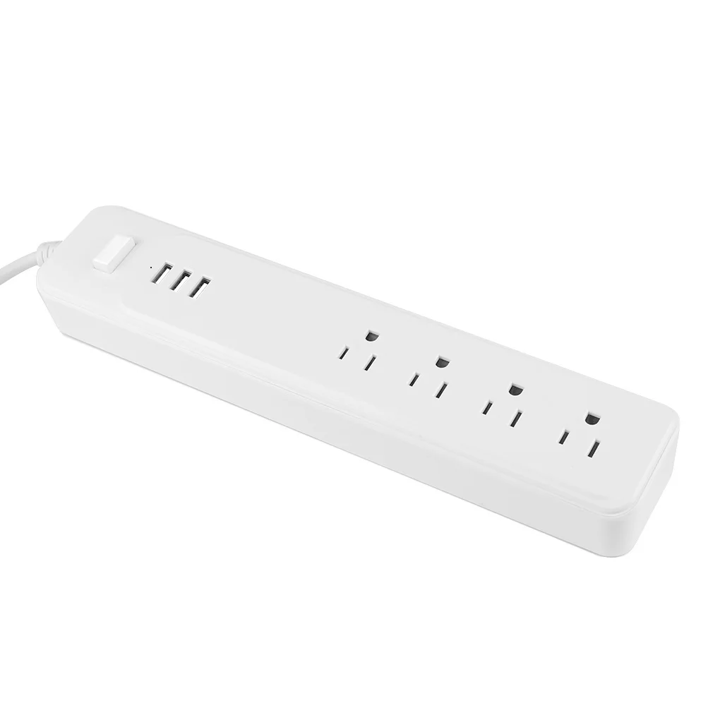 Дешево Мощность полосы с 2.4A 3 Порты USB Зарядное устройство адаптеры быстрой зарядки розетки настольных розетки США Plug