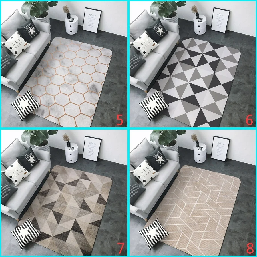 1Pc Non-slip Geometric Carpet for Bedroom Living Room Sofa Tea Table Rugs Modern Footcloth Big Floor Mat Home Tapete
