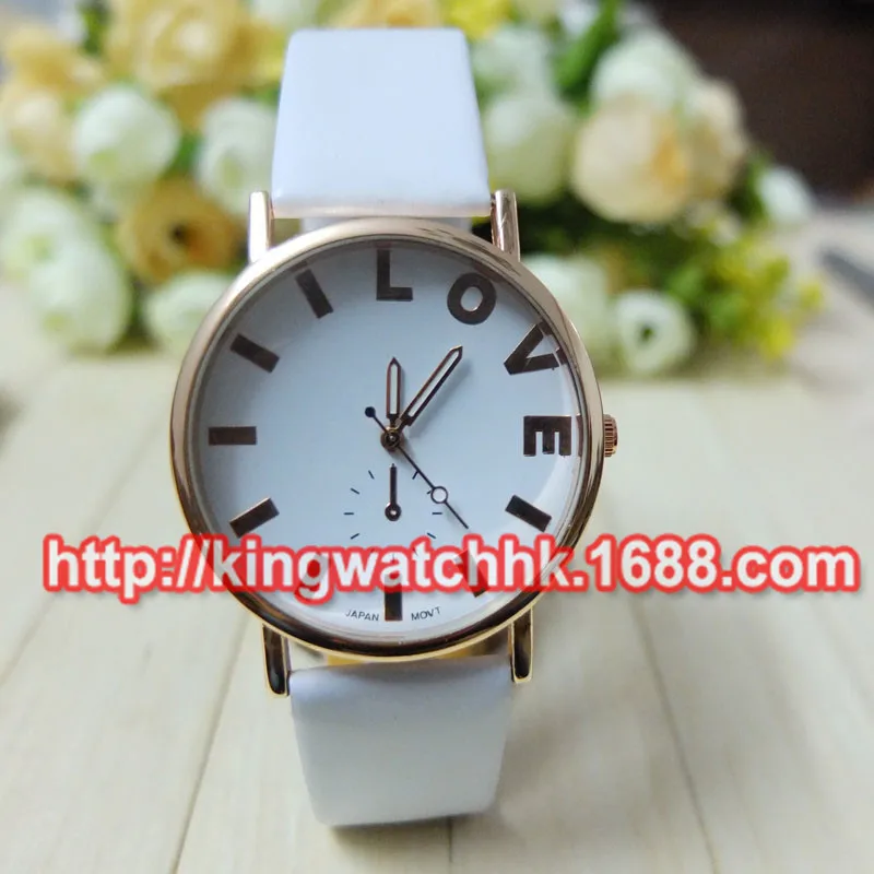

100pcs/lot New Arrival Love Letter Watch Wrap Quartz Dress Watch Fashion Couple Casual Leather Watch Wholesale Price Clock
