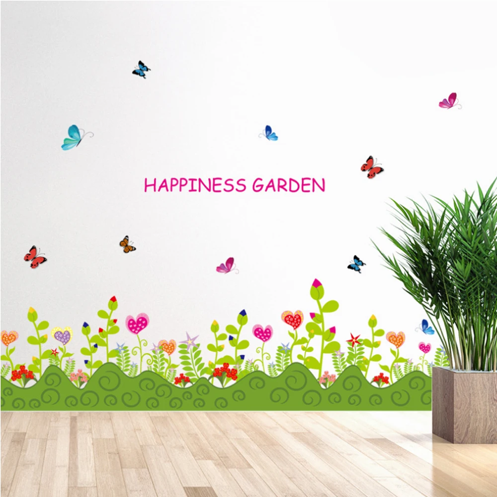 Bentuk Hati Bunga Daun Wall Sticker Decal Rumah Kertas Dinding