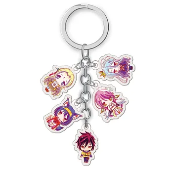 

Anime NO GAME NO LIFE Keychain Cartoon Figure Sora Acrylic Pendant Keyring