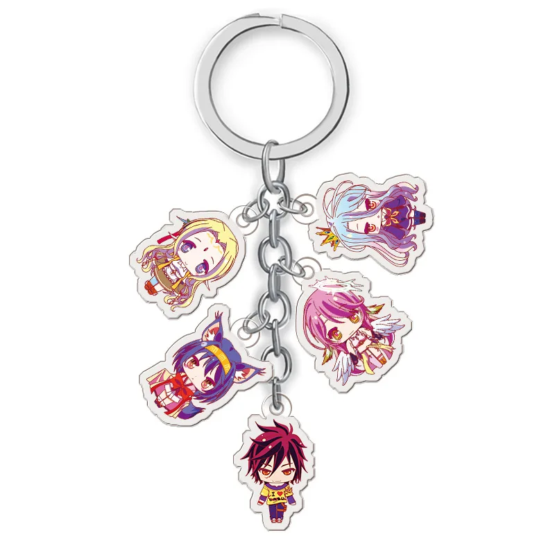 

Anime NO GAME NO LIFE Keychain Cartoon Figure Sora Model Pendants Key Ring