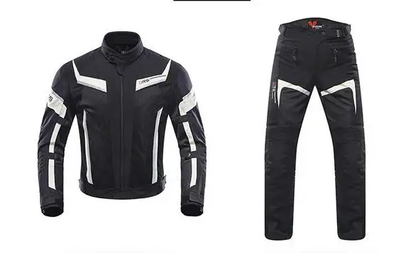 DUHAN мотоциклетный костюм куртка брюки мужские летние сетчатые дышащие ткани мотогонок D185 брюки 3M Reflectiv - Цвет: Black suits