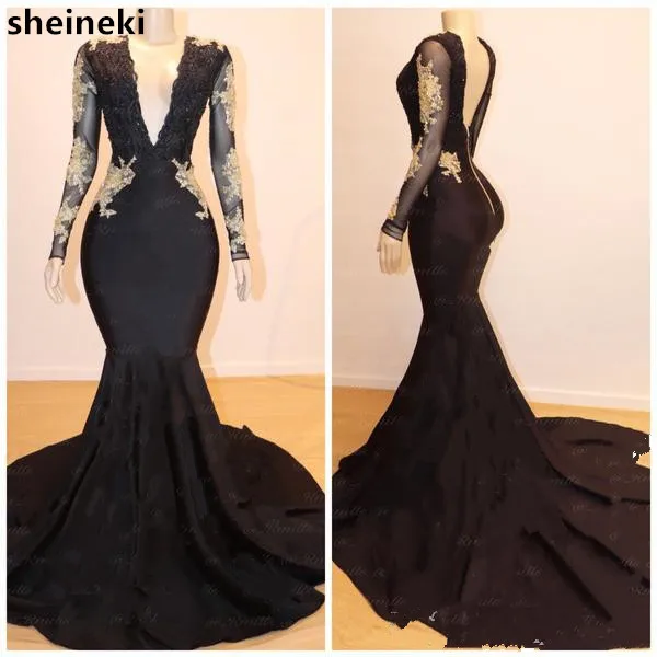 plus size black mermaid prom dress