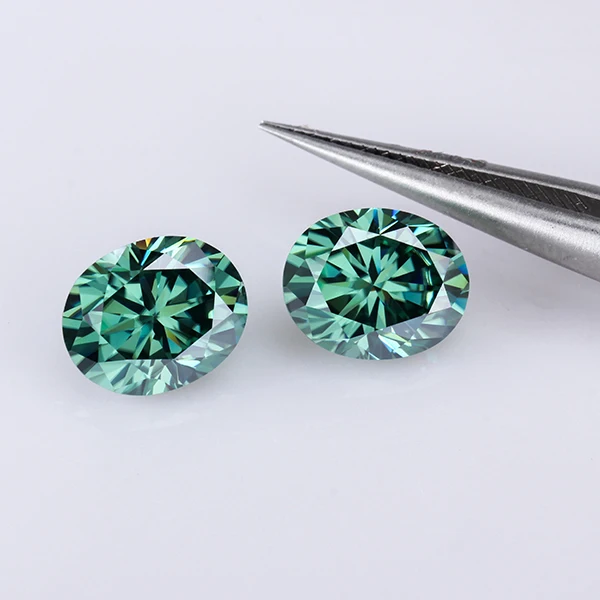 Прошел Алмазный тестер зеленого цвета 5*7 мм овальной формы Moissanite Свободный