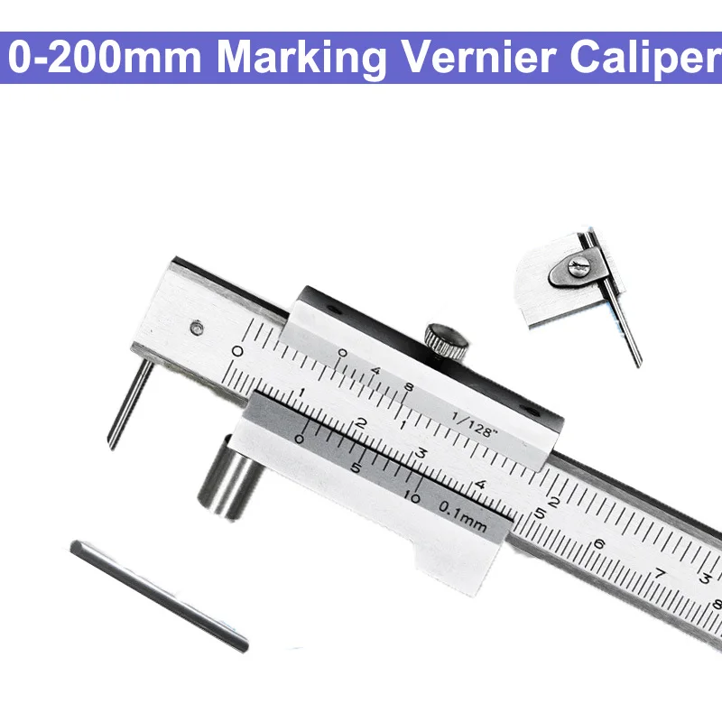 

0-200mm Marking Vernier Caliper With Carbide Scriber Parallel Marking Gauging Ruler marking Measuring Instrument Tool