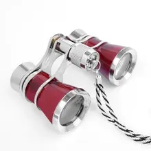 Popular Exquisite Theater/opera 3×25 Glasses Coated Red Binocular Telescope