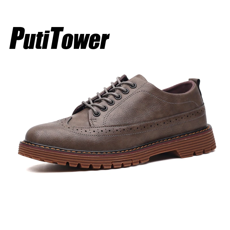 

2018 New Mens Brogue Shoes Lace-up Leather Casual Shoes Men Fashion Business Shoes Dress Shoes Zapatos Hombre Sapato Masculino