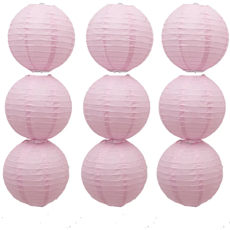 Us 4 99 10pcs Light Pink Chinese Round Paper Lantern Babyshower Birthday Lampion Wedding Anniversaire Garden Decoration Bedroom Decor In Lanterns