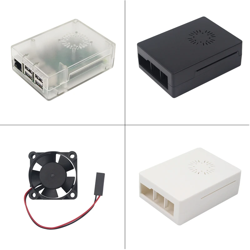 

Raspberry Pi 3 ABS Case Plastic Box Black White Transparent + Cooling Fan compatible for Raspberry Pi 3 Model B+/3B/2B
