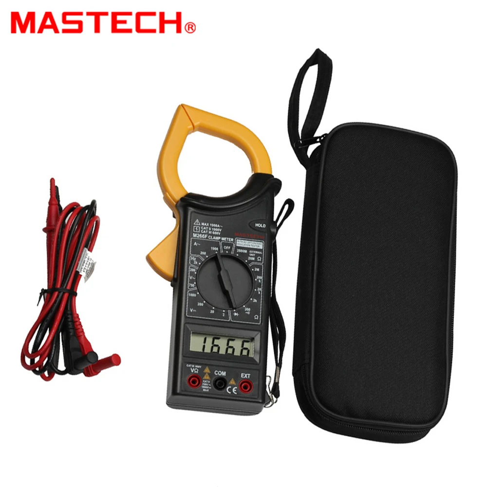 

MASTECH M266F Digital Clamp Meter AC Current Resistance Tester Detector with Diode Continuity Test