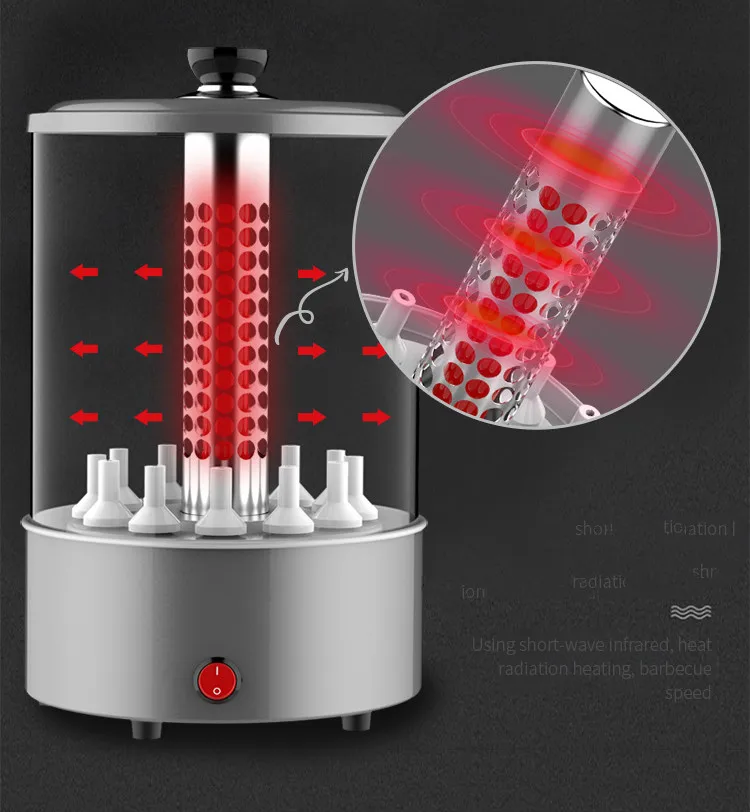 220V 1100w 360 градусов Электрический вращающийся гриль барбекю машина автоматическая высокой температуры шампур инфракрасный обогрев 31x21 см