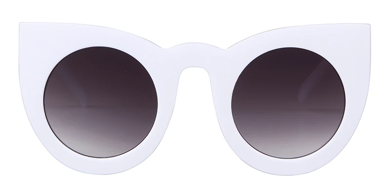 WHO CUTIE винтажные маленькие круглые солнцезащитные очки кошачий глаз 90 s, женские брендовые дизайнерские ретро солнцезащитные очки в виде черепахи S014 - Цвет линз: C6 white gray